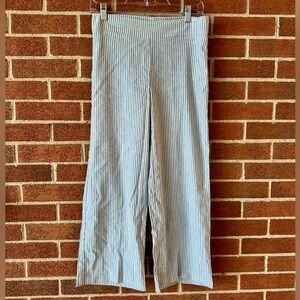 Avenue Montaigne Blue White Striped Wide-Leg Flat Front Women's Pants, Size 0